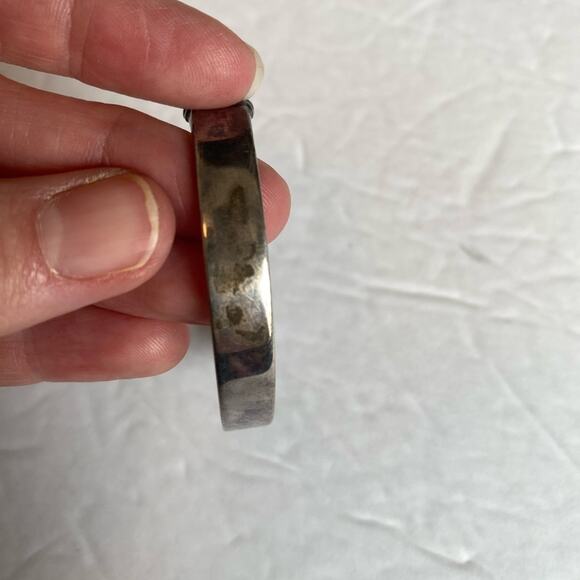 Vintage Until Theres a Cure Made in Italy Silver Awareness Cuff Bracelet - Picture 7 of 11
